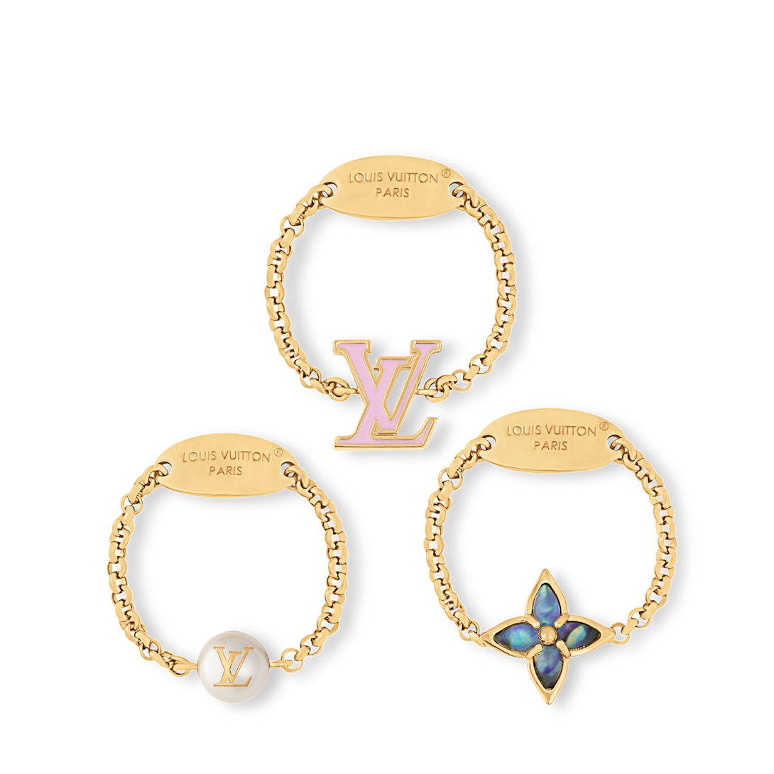 Louis Vuitton 国内買付 セット リング・LV レイヤーカラー ルイヴィトン】リング・LV レイヤーカラー 3点セット 指輪